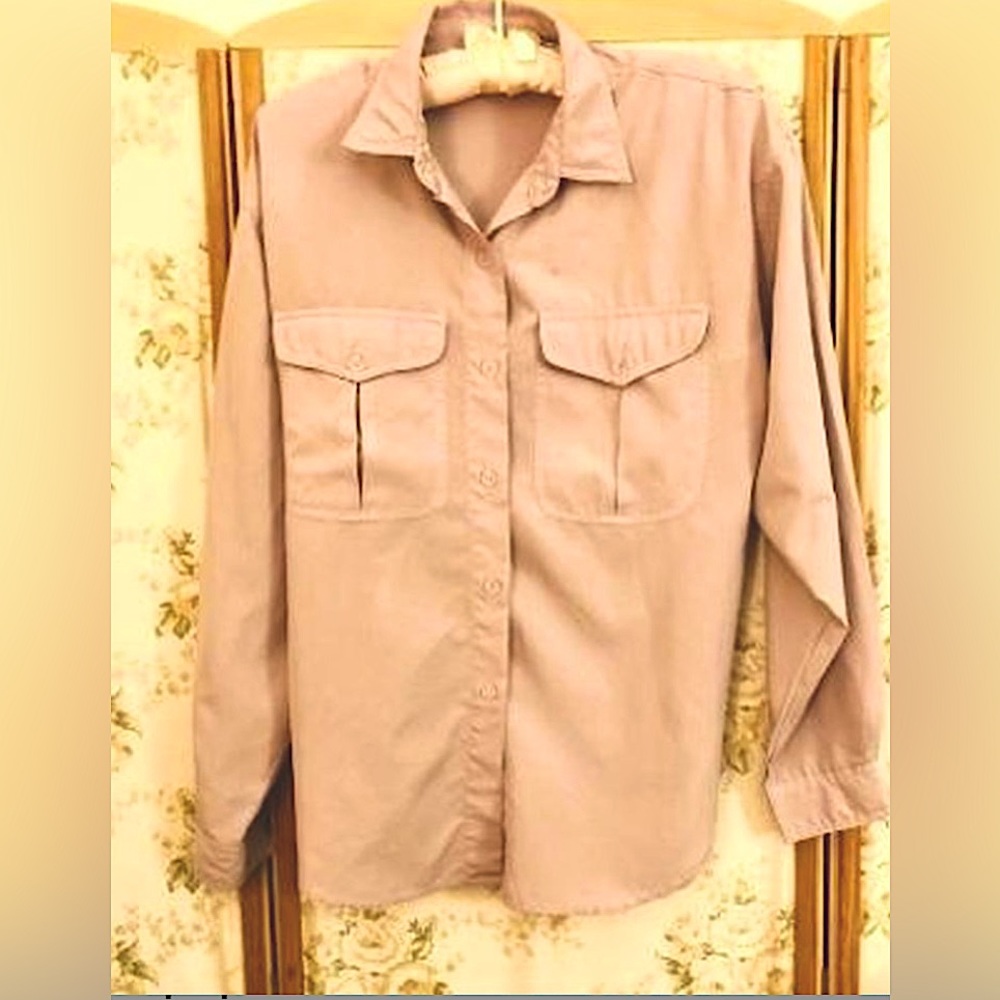 Vintage 80s/90s Lavender Button Down Blouse Shirt